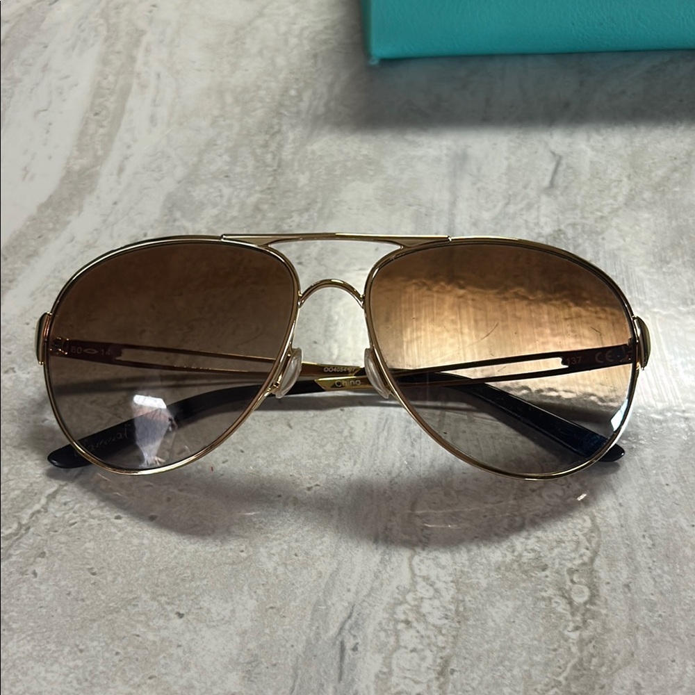 Oakley Gold Aviator Sunglasses with Gradient Lenses